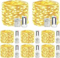 LED baterijomis maitinamos girliandos, 8 vnt. rinkinys, 8 x 10 m, 100 LED, šilta šviesa