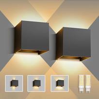 LED G9 sieninis šviestuvas, skirtas naudoti lauke ir patalpose, IP65, 3000 K, smėlio juodos spalvos, 2 vnt. rinkinys
