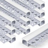 LED gipso kartono profilis, skirtas 13 mm LED juostelėms, 10 x 1 m 291 – berėmis įleidžiamas aliuminio kanalas, LED juostelių kanalas su baltu difuzoriumi, LED aliuminio profilis, skirtas tiesioginiam sienų ir lubų apšvietimui