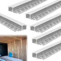 LED gipso kartono profilis, 6 x 1 m aliuminis LED profilis, skirtas 15 mm LED juostelėms