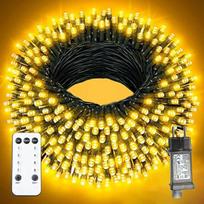 LED girliandos, 100 m, 1000 LED lempučių, šilta balta spalva, žalias kabelis
