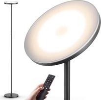 LED grindų šviestuvai su aukštyn nukreiptu šviesos srautu, skirti svetainei; 36 W itin ryškus „Torchiere“ grindų šviestuvas su nuotolinio valdymo pultu, jutikliniu valdymu, 175 cm aukščio, reguliuojamo ryškumo modernus šviestuvas su laikmačiu, skirtas mie