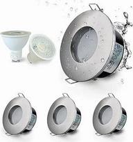 LED įleidžiamas prožektorius IP65 Satin Nickel 5 W GU10 Vonios lubų prožektorius 230 V Įleidžiamas prožektorius Vonios kambarys 430 LM Cool White 6000 K Įleidžiami žibintai LED prožektorius, skylės dydis 2,76 colio,