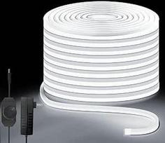 LED juosta 10M - 24V Neon Streifen Dimmbar 6000k, IP67 Wasserdicht LED Streifen Cool White, DIY Flexibler Neon LED Lichtband für Innen Aussenbereich Heim Küche Deko (Cool White)