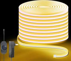 LED juosta 10M - 24V Neon Streifen Dimmbar 3000k, IP67 Wasserdicht LED Streifen warmweiss, DIY Flexibler Neon LED Lichtband für Innen Aussenbereich Heim Küche Deko (Warm White)