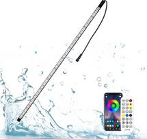LED juosta akvariumo, fontano, upelio ir baseino apšvietimui; povandeninis IP68 atsparus vandeniui apšvietimas; valdoma per programėlę; tvenkinio apšvietimas; 7 spalvos; 28,5 cm LED apšvietimas; krioklys su nuotolinio valdymo pultu