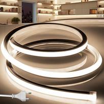 LED juosta lauke 230 V neoninė LED juosta 10 m vandeniui atspari šviesos juosta IP65 neutrali balta silikoninė lauko žarna 120 LED/M lauko šviesos juosta, skirta vidaus patalpoms, namų virtuvei su maitinimo šaltiniu