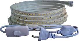 LED juostelė 220V 2835 120 LED didelio ryškumo su jungikliu Vandeniui atspari šaltai balta/neutrali/šilta IP67 juosta (neutrali balta, 4 m)