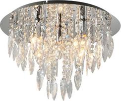 LED krištolinis lubų šviestuvas / liustra (chromas) Skersmuo 46 cm Skaidrus su apdaila