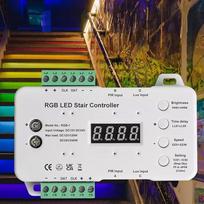 LED laiptų apšvietimas su judesio jutikliu, 16 lygių LED laiptų apšvietimas, RGB spalvoti laiptų žibintai, spalvota šviesa (RGB)
