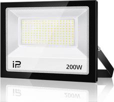 LED lauko prožektorius, 200 W, IP67 atsparus vandeniui, ypač ryškus LED prožektorius, 20000 lm, lauko prožektorius, LED langų apšvietimas, 7000 K šaltos baltos spalvos prožektorius, LED lauko prožektorius, skirtas privažiavimo keliui, kiemui, sodui, dirbt
