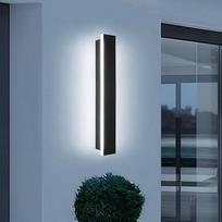 LED lauko sieninis šviestuvas, 8 W / 40 cm ilgio | IP65 atsparus vandeniui, šaltos baltos spalvos 6000 K lauko sieniniai šviestuvai, skirti sodams, vilos koridoriui, terasos apšvietimui, 110–240 V, juodos spalvos