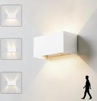 LED lauko šviestuvas su judesio jutikliu, aukštyn-žemyn nukreiptas sieninis šviestuvas, lauko šviestuvas, 4000 K, IP65, lauko šviestuvas, lauko lempa, lauko sieninis šviestuvas, lauko apšvietimas, namų sieninis šviestuvas, baltas