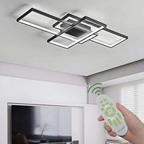 LED lubinis šviestuvas su nuotolinio valdymo pultu ir šviesos reguliavimo funkcija, šiuolaikiškas stačiakampis svetainės šviestuvas iš aliuminio ir akrilo, 3000 K – 6500 K lubinis šviestuvas, skirtas miegamajam, virtuvei, vaikų kambariui ir prieškambariui