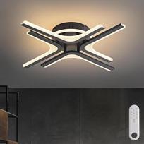 LED lubinis šviestuvas su reguliuojamu apšvietimu „Black Star“, 57 cm, 32 W, spalvinė temperatūra 3000–6000 K, ryškumas 10–100 %, nuotolinio valdymo pultas / mobilioji programėlė, skirtas miegamajam, svetainei, prieškambariui, su atminties funkcija, 3 W n