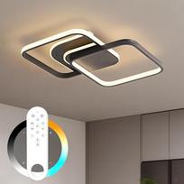 LED lubinis šviestuvas su reguliuojamu šviesos stiprumu, 65 cm, 45 W, 5600 lm. Lubinis šviestuvas svetainei su nuotolinio valdymo pultu / atminties funkcija, tolygus šviesos srauto reguliavimas nuo 2800 iki 6000 K. Svetainės lempa, tinkanti miegamajam, va