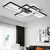 LED lubinis šviestuvas svetainei, 60 W, reguliuojamo ryškumo, juodos spalvos, 80