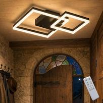 LED lubinis šviestuvas „Lamape“ miegamajam, modernus, juodas, geometrinis, 30 W, 40 cm, 3000 lm | Su nuotolinio valdymo pultu, spalvinė temperatūra 3000–6000 K, šviesos stipris 3–30 W, 3 W naktinė lemputė, atminties funkcija, laikmačio funkcija
