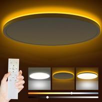 LED lubinis šviestuvas, 36 W lubinis šviestuvas su 1800 K naktine lempute, gintaro spalvos, 39 cm