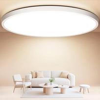LED lubinis šviestuvas, plokščias, apvalus, itin plonas, modernus, IP44, skirtas virtuvei, svetainei, miegamajam, vonios kambariui, vaikų kambariui, prieškambariui, rūsiui, neutralios baltos spalvos, 4000 K, 36 W, 4000 lm, 40 cm skersmuo