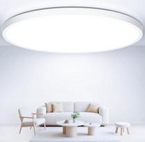 LED lubinis šviestuvas, plokščias, apvalus, modernus, ypač plonas, IP44, skirtas virtuvei, svetainei, miegamajam, vonios kambariui, rūsiui, prieškambariui, balkonui, šaltai balta šviesa, 6500 K, 36 W, 4000 lm, 40 cm skersmens