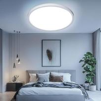 LED lubų šviestuvas plokščias apvalus 40 cm lubų šviestuvas LED 6500 K Vonios kambario šviestuvas miegamajam, biurui, svetainei, virtuvei, rūsiui, balkonui, 48 W, baltas