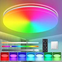 LED lubų šviestuvas su nuotolinio valdymo pulteliu, 18 W, IP54 vandeniui atsparus vonios kambario šviestuvas, lubų šviestuvas LED, keičiantis 3000 K - 6500 K spalvą, skirtas miegamajam, vaikų kambariui, svetainei,
