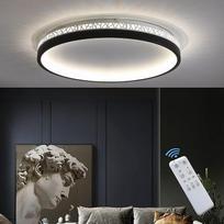 LED lubų šviestuvas su nuotolinio valdymo pulteliu, 40 W 40 cm apvalus juodas tuščiavidurio dizaino "Paukščių lizdas" lubų šviestuvas Svetainė 4000 lm 3000 K - 6000 K, miegamojo šviestuvas su atminties funkcija, 4 W naktinė lemputė