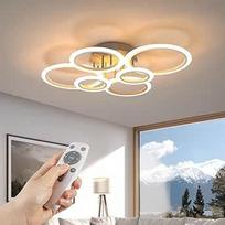 LED lubų šviestuvas, 6 žiedų 72 W liustra, reguliuojamas kūrybinis akrilo dizaino šviestuvas lubų apšvietimas modernus lubų apšvietimas miegamajame, gyvenamajame kambaryje, biure, kabinete