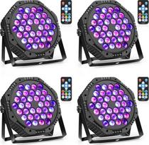 LED PAR prožektorius, RGB, diskotekos šviesos, vakarėlių šviesos, skirtas scenai, DJ, diskotekai, vakarėliams, vestuvėms. 4 vnt. rinkinys