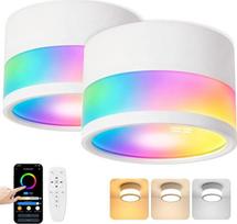 LED paviršinio montavimo prožektoriai, RGB lubiniai prožektoriai, IP65, balti, rinkinys