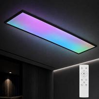 LED plokštė 100 x 25 cm Juodas LED lubinis šviestuvas 24 W Lubinis šviestuvas Svetainė