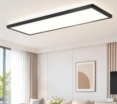 LED plokštelinis lubinis šviestuvas, juodas, reguliuojamo ryškumo, plokščias
