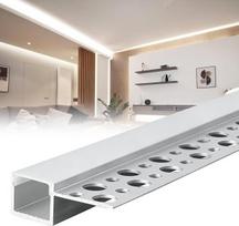 LED profilis gipso kartono konstrukcijoms, aliuminis LED profilis su matiniu difuzoriumi, sidabrinis B | 1 m, 6 vnt. rinkinys, įmontuojamas profilis, skirtas 13 mm LED juostelėms, „Trimless“ difuzorius, skirtas sienoms, luboms, lentynoms, po baldais, stal
