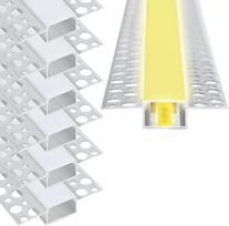 LED profilis gipso kartono plokštėms 6 x 1 m, skirtas 12 mm LED juostelėms, LED profilis įleistiniam montavimui su difuzoriumi, aliuminio įleistinis profilis gipso kartono plokštėms, lubų sienoms, netiesioginiam apšvietimui