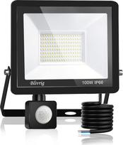 LED prožektorius su judesio jutikliu, skirtas lauko sąlygoms, 100 W, 6000 K, šaltai balta šviesa