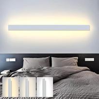 LED sieninis šviestuvas vidaus patalpoms, ilgas, 100 cm, 36 W, modernus | Trys spalvų temperatūros: 3000 K / 4000 K / 6000 K, skirtas miegamajam, svetainei, koridoriui, laiptinei, 110–240 V, baltas