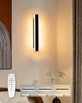 LED sieninis šviestuvas, modernus LED vidaus sieninis šviestuvas su nuotolinio valdymo pultu | Reguliuojamas apšvietimas 10 %–100 %, 3000 K–4000 K–6000 K, ilgas sieninis šviestuvas, skirtas svetainei, koridoriui, laiptams, vilos miegamajam, 40 cm / 10 W,