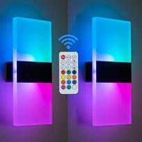 LED sieninis vidaus belaidis RGB 4000 mAh akumuliatoriaus sieninis šviestuvas be maitinimo jungties, reguliuojamas nuotolinio valdymo pulteliu, sieninis prieškambario, laiptinės, balkono, svetainės, miegamojo, žaidimų kambario apšvietimas