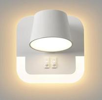 LED skaitymo lempa, prie sienos tvirtinama lovos sieninė lempa su jungikliu, lovos lempa, sieninė lempa, skaitymo lempa su pasukamu galvutės mechanizmu, skirta miegamajam, 4 W + 8 W, viešbučiams skirta sieninė skaitymo lempa, naktinė lempa, 3000 K, reguli