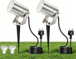 LED sodo prožektorius su į žemę įsmeigiamu strypu, 230 V, GU10, IP65, atsparus vandeniui