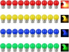 LED spalvotos B22 bajoneto lemputės Spalvotos lemputės 3W = 30W 240 liumenų AC220V-240V Dekoratyvinės šviesos ir dizaino aplinkos lemputės klasės golfo kamuoliuko formos mišrių spalvų - pakuotė po 40 vnt.