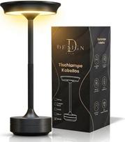 LED stalinis šviestuvas, belaidis akumuliatorius, reguliuojamo apšvietimo stalinis šviestuvas su USB-C, 3 šviesos spalvos ir jutiklinė funkcija, modernus naktinis šviestuvas restoranui, balkonui, miegamajam, lauko ir gyvenamajam kambariui, juodas