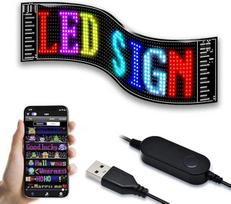 LED švieslentė: LED ženklai, LED slenkantis LED ženklas, lankstus matricos skydelis su programėlės valdymu, tekstas, graffiti, skirtas vakarėliams, reklamai, dekoravimui, namų barui, žaidimų kambariui 47 x 12 cm