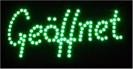 LED šviesos iškaba maitinimo įstaigoms – akį traukianti reklama – šviečianti iškaba – ir matmenys (48 x 25 cm, 55 x 33 cm, 48 x 48 cm, 60 x 45 cm) – plastikinis rėmas – raudona ir balta