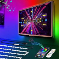 LED televizoriaus foninis apšvietimas, 3 m LED juosta monitoriui, 27 colių televizoriui, nuo 40 iki 50 colių, programėlės valdymas, USB RGB LED juosta televizoriui, kompiuterio ekranui, miegamajam, žaidimų kambariui