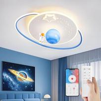 LED vaikų lubų šviestuvas, šiuolaikiško dizaino „Mėnulio astronautas“ lubų šviestuvas, reguliuojamas nuotolinio valdymo pultu, berniukų ir mergaičių vaikų kambario šviestuvai, ovalus dekoratyvinis lubų šviestuvas