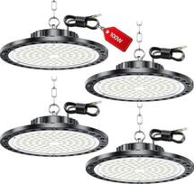 LED vidaus prožektoriai - 4 vnt. 100 W 10000 LM UFO vidaus apšvietimo LED su transformatoriumi, IP65 vandeniui atsparus dirbtuvių lubų šviestuvas, 7000 K UFO pramoninis šviestuvas, skirtas garažams, gamykloms, verslui
