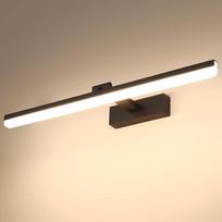 LED vonios veidrodžio lempa, 60 cm, 18 W, IP44, veidrodžio apšvietimas, vonios kambariui, siena, aliumininė vonios lempa, natūrali balta, 4000 K, juoda