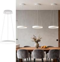LED žiedinis pakabinamas šviestuvas, aukščio reguliuojamas pakabinamas šviestuvas, modernus apvalus lubinis šviestuvas, skirtas svetainei, valgomajai ir miegamajam (baltas, 30 cm, be apšvietimo reguliavimo, 4000 K, 20 W)
